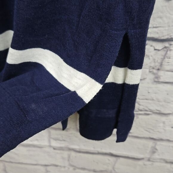 Old Navy Nautical Navy Stripe Long-Line Open-Front Sweater Cardigan Sailor Style - Picture 7 of 10